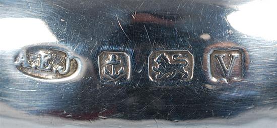 A Georged V silver Arts & Crafts three piece tea set,